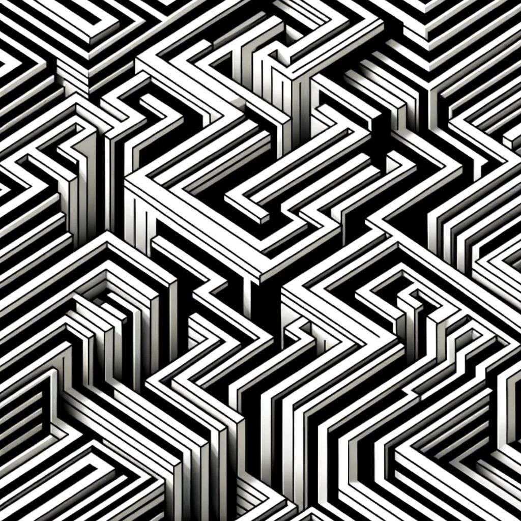 a representation of anxiety, digital art, op art